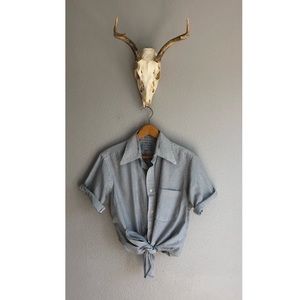 Vintage Button Striped Down Shirt